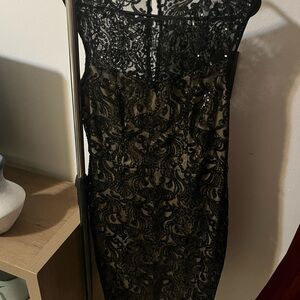 Bisou Bisou Black Sequin Lace Dress